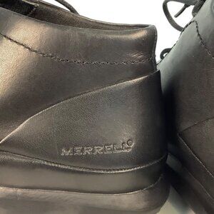 Merrell Quest Vale Black Leather Lace-Up Ankle Boots Women’s Size 8.5
